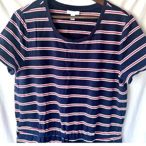 Charter Club Blue and White Relaxed Fit T-Shirt dress